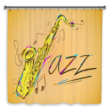 Jazz Vector Art Custom Size Shower Curtain