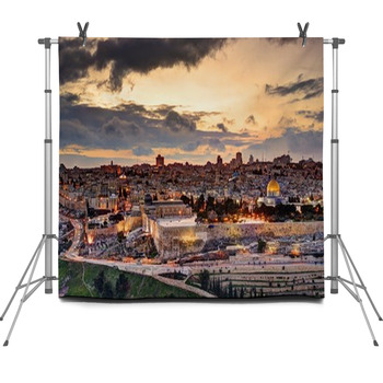 Jerusalem Old City Skyline Fleece Backdrop