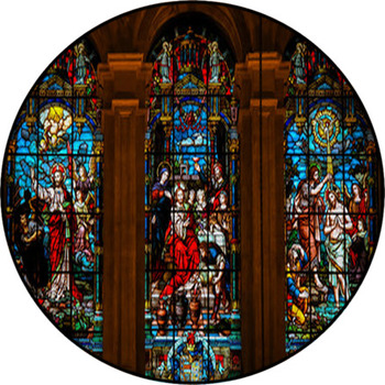 Jesus And Lucifer, Jesus At Cana And Baptism Round Rug