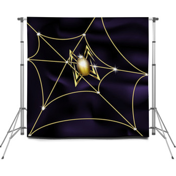 Jewel Spider And Web Custom Size Backdrop