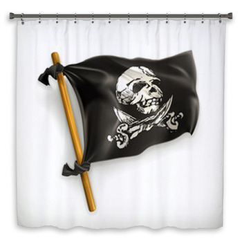 Jolly Roger, Vector Icon Shower Curtain