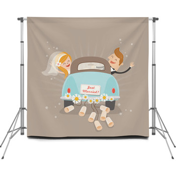 Just Married Car Custom Size Backdrop