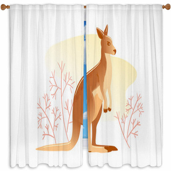 Kangaroo Kangaroo Curtains Safari Inspired Background 