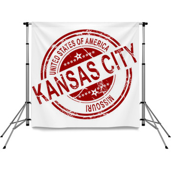 Kansas City Missouri Stamp With Pole Pocket Backdrop