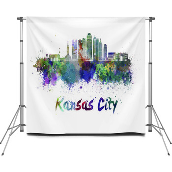 Kansas City V2 Skyline In Custom Size Backdrop