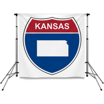 Kansas Interstate Highway Shield Pole Pocket Backdrop