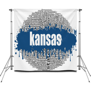 Kansas Word Cloud Design Custom Size Backdrop