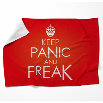 Keep Panic And Freak Woven Throw Blanket
