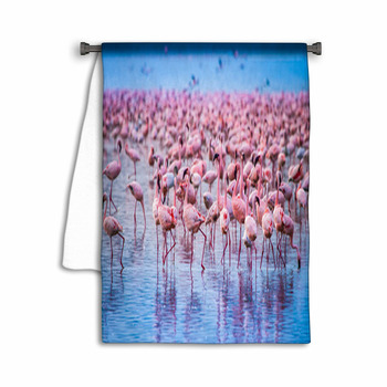 Kenya Africa Flock Of Flamingos African Flamingos Towel