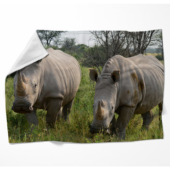 Khama Rhino Sanctuary In Botswana Woven Throw Blanket