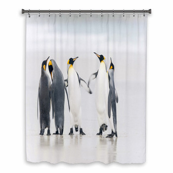 King Penguin Custom Size Shower Curtain
