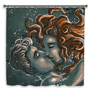 Kissing Underwater Couple Shower Curtain