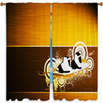 Kite And Wakeboard Bacground Custom Size Window Curtain