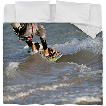 Kitesurfer Fleece Bed Cover