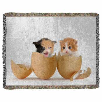 Kittens Woven Throw Blanket