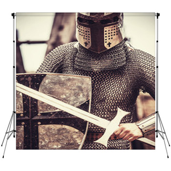 Knight. Photo In Vintage Style Custom Size Backdrop