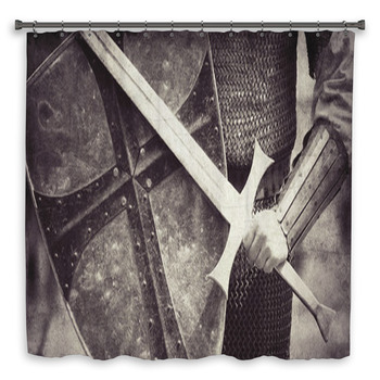 Knight. Photo In Vintage Style Custom Size Shower Curtain