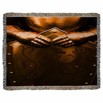 Knight - With Brown Color Woven Throw Blanket