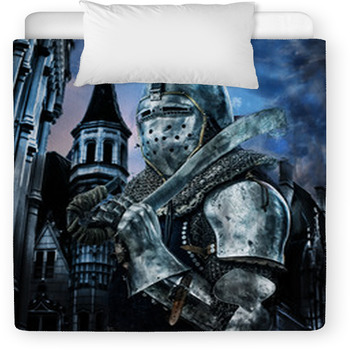 Knight With Sword Near To A Castle Toddler Comforter