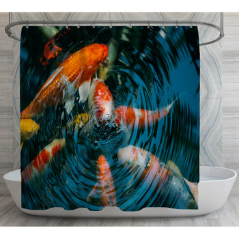 Koi fish Shower Curtains, Bath Mats, & Towels Personalize