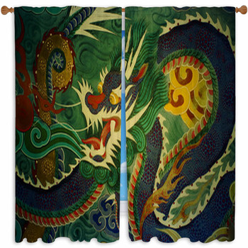 Korean Dragon Custom Size Window Curtain