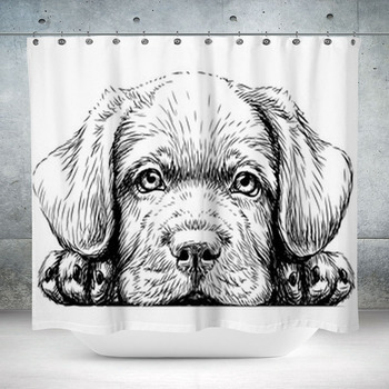 https://www.visionbedding.com/images/theme/labrador-puppy-sticker-on-the-wall-in-the-form-of-a-graphic-hand-drawn-sketch-of-a-dog-portrait-custom-size-shower-curtain-363512516.jpg