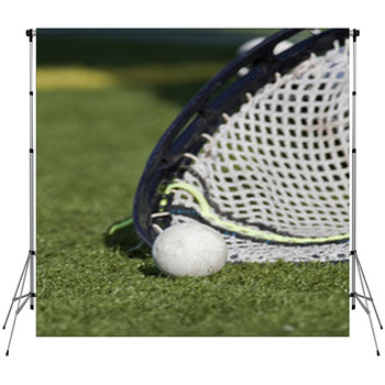 Lacrosse Goalie Stick Scooping Up Custom Size Backdrop