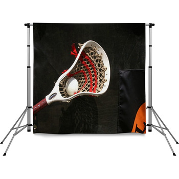 Lacrosse Head With Ball 3 Pole Pocket Backdrop