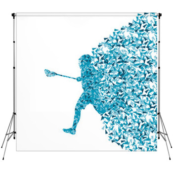 Lacrosse Player Vector Background Custom Size Backdrop