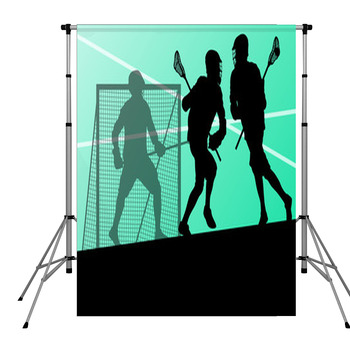 Lacrosse Players Active Sports Pole Pocket Backdrop