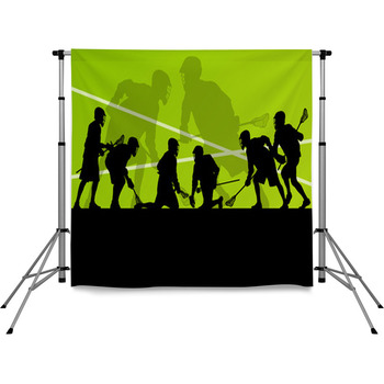 Lacrosse Players Active Sports Pole Pocket Backdrop