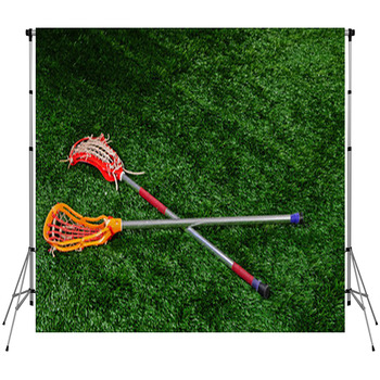 Lacrosse Sticks On The Ground Custom Size Backdrop