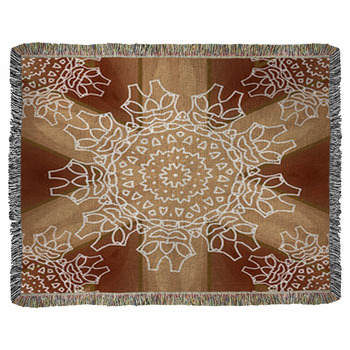 Lacy Abstract Ornament On Wooden Woven Throw Blanket
