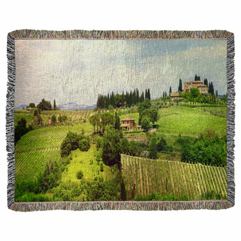 Ladscapes Of Tuscany, Bella Italia Woven Throw Blanket