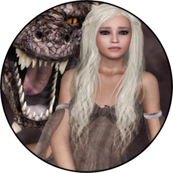 Lady Dragon Round Rug