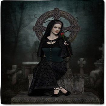 Lady In Black Baby Blanket