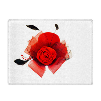 Lady's Hat Isolated On A White Background Bath Mat