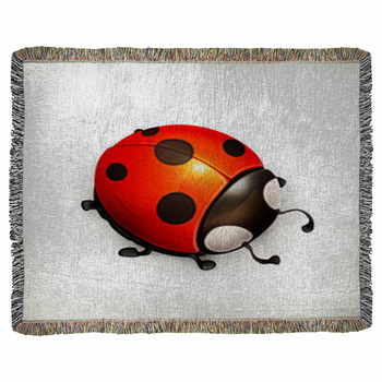 Ladybug Icon Woven Throw Blanket