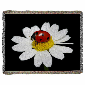 Ladybug Woven Throw Blanket