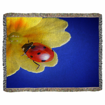 Ladybug Woven Throw Blanket
