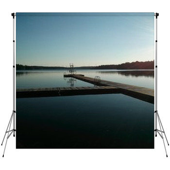 Lake In Evening Fleece Backdrop