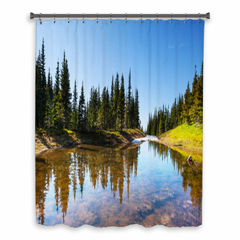 Lake In Mountains Custom Size Shower Curtain