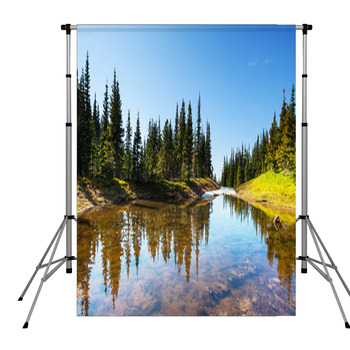 Lake In Mountains Pole Pocket Backdrop