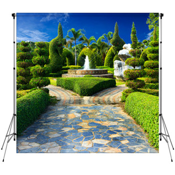 Landscaping In The Garden Design. Custom Size Backdrop