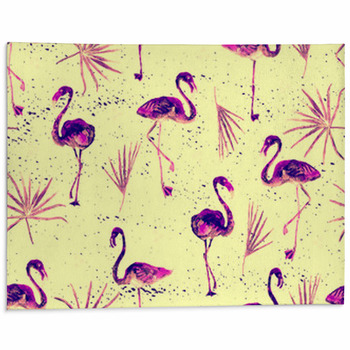 ALAZA Watercolor Flamingo Bird Palm Leaf Area Rug Rugs Non-Slip Floor Mat Doormats Living Dining Room Bedroom Dorm 60 x 39 inches inches Home Decor 