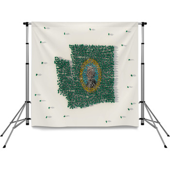 Large Group Of People Forming Pole Pocket Backdrop