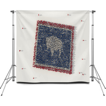 Large Group Of People Forming Custom Size Backdrop