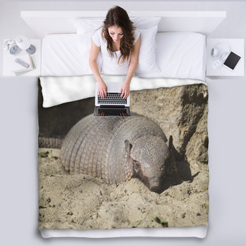 Large Hairy Armadillo Resting Fleece Blanket