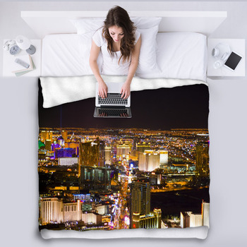 Las Vegas, Nevada, At Night In USA Fleece Blanket