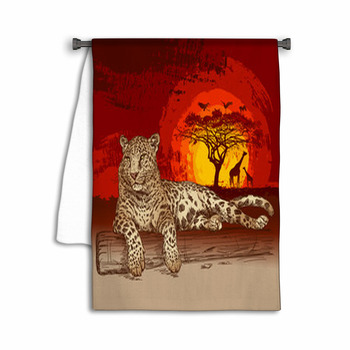 Leopard At Sunset Towel